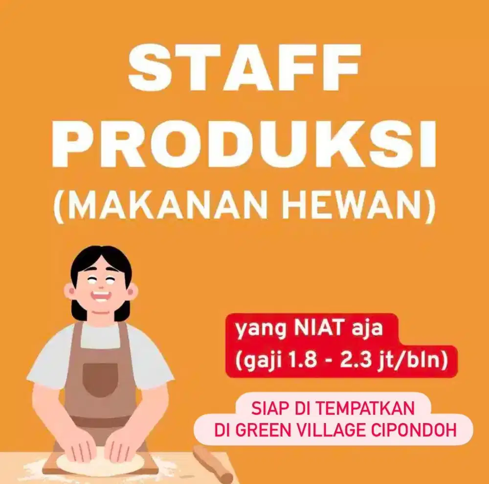 STAFF PRODUKSI MAKANAN HEWAN