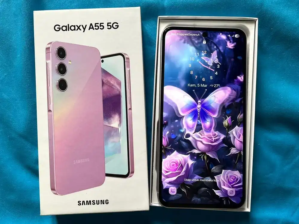 Samsung A55 Mulus dan Lengkap RAM 8+8/256GB Mulus No Minus