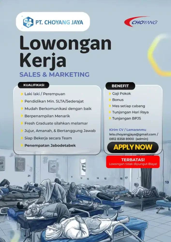 Lowongan kerja untuk cabang wilayah Jabotabek