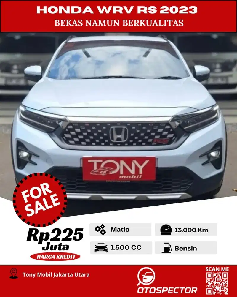 #Tony Mobil# Honda WRV RS CVT Putih 2023 Non Sensing