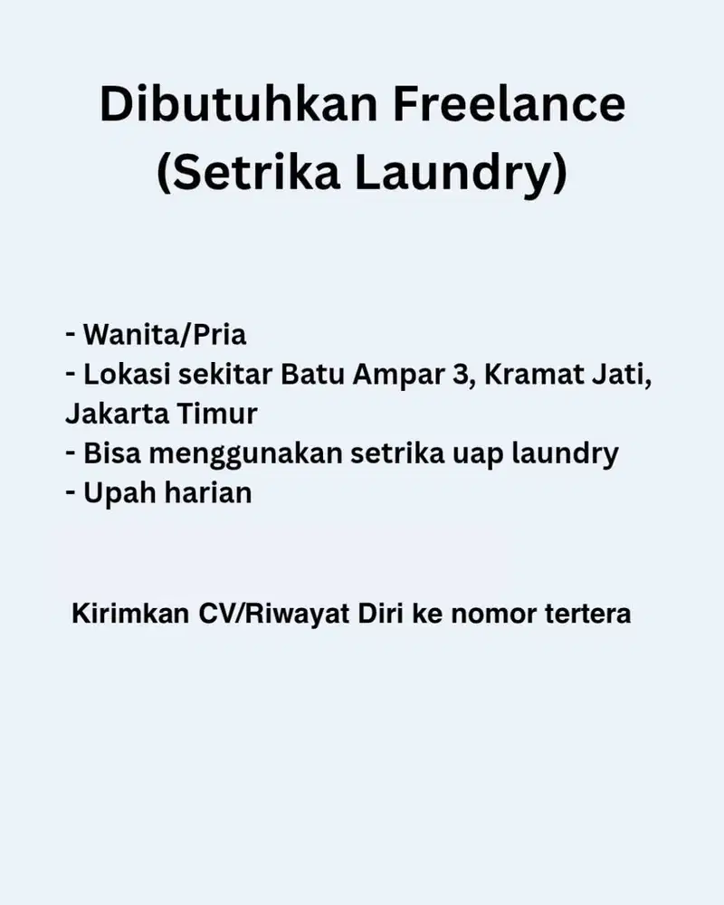 FREELANCE Setrika Laundry