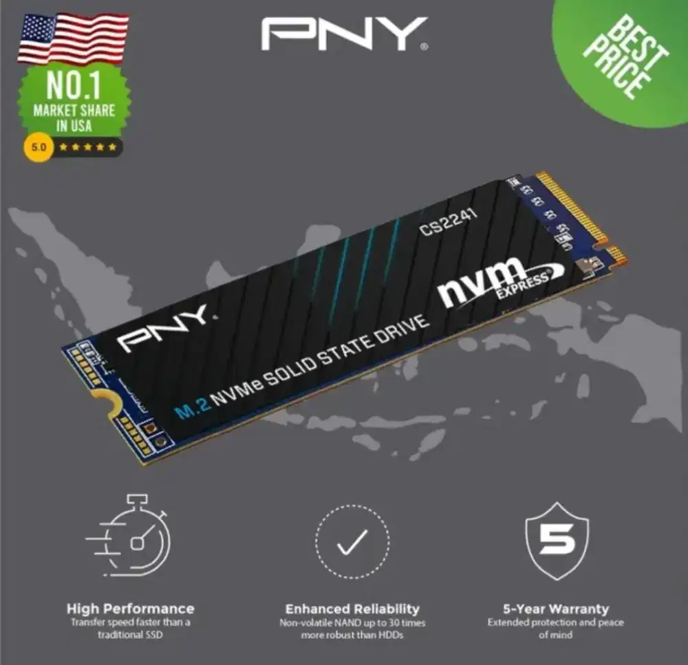SSD PNY CS2241 M.2 NVME 2TB Gen 4x4