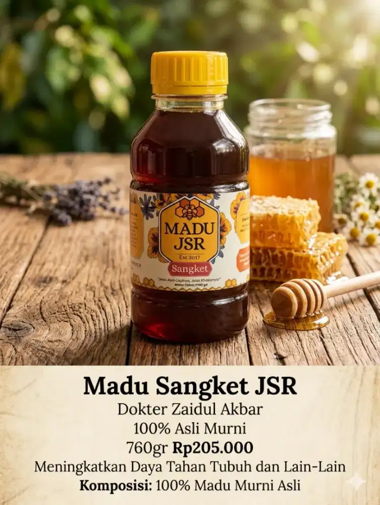 Madu Sangket JSR Dokter Zaidul Akbar 100% Asli Murni 760gr