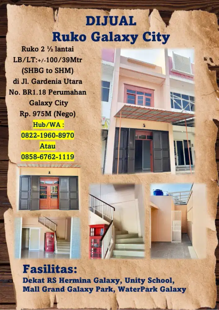 Jual Ruko di Galaxy City