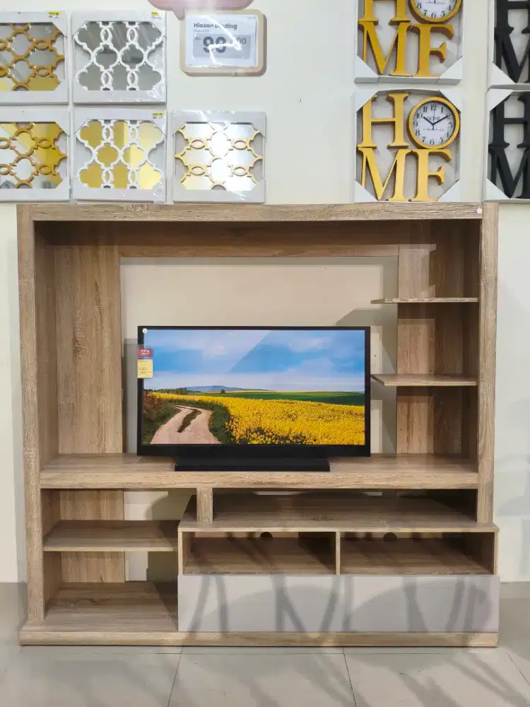 Selma Friza Lemari TV Entertainment Centre Cokelat Oak/Taupe