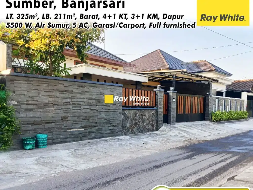 Rumah Mewah Full Furnished 4kamar Akses Simpangan Mobil dekat ke Pintu Tol klodran di Banyuanyar Solo
