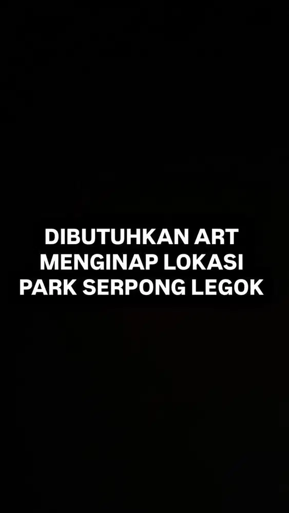 DIBUTUHKAN ART MENGINAP