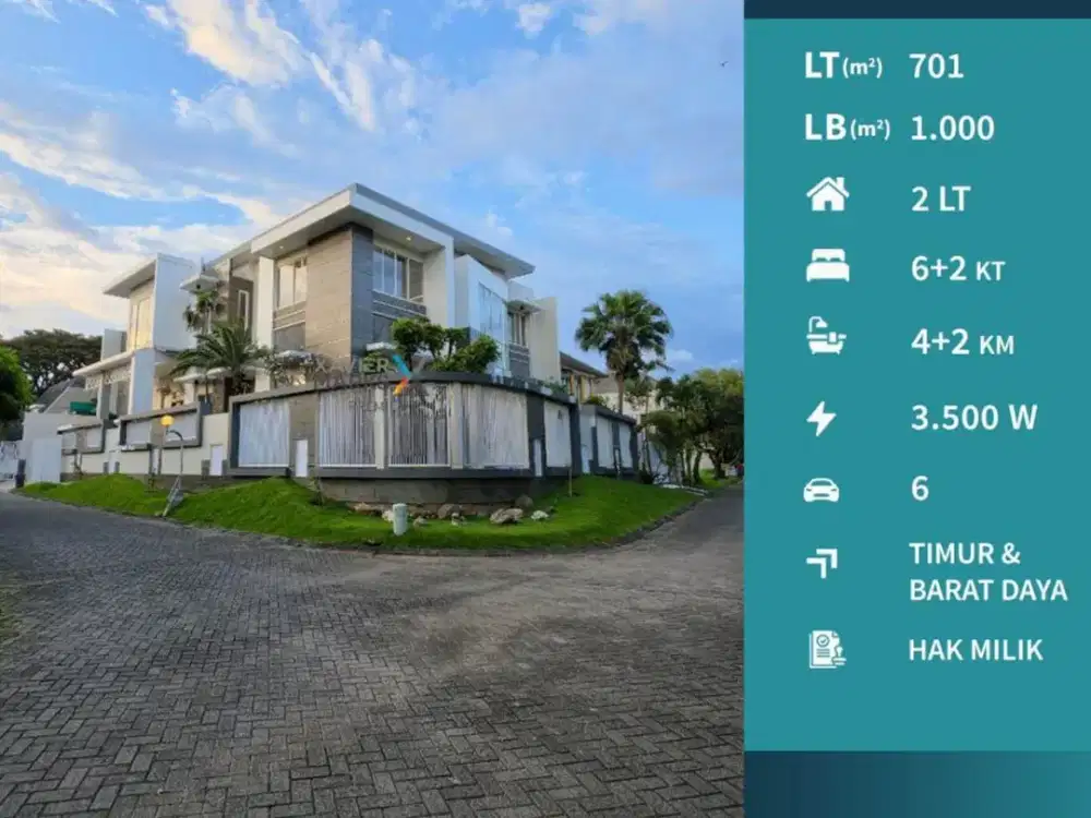 Dijual Rumah Mewah Hook di Boulevard Permata Jingga Malang