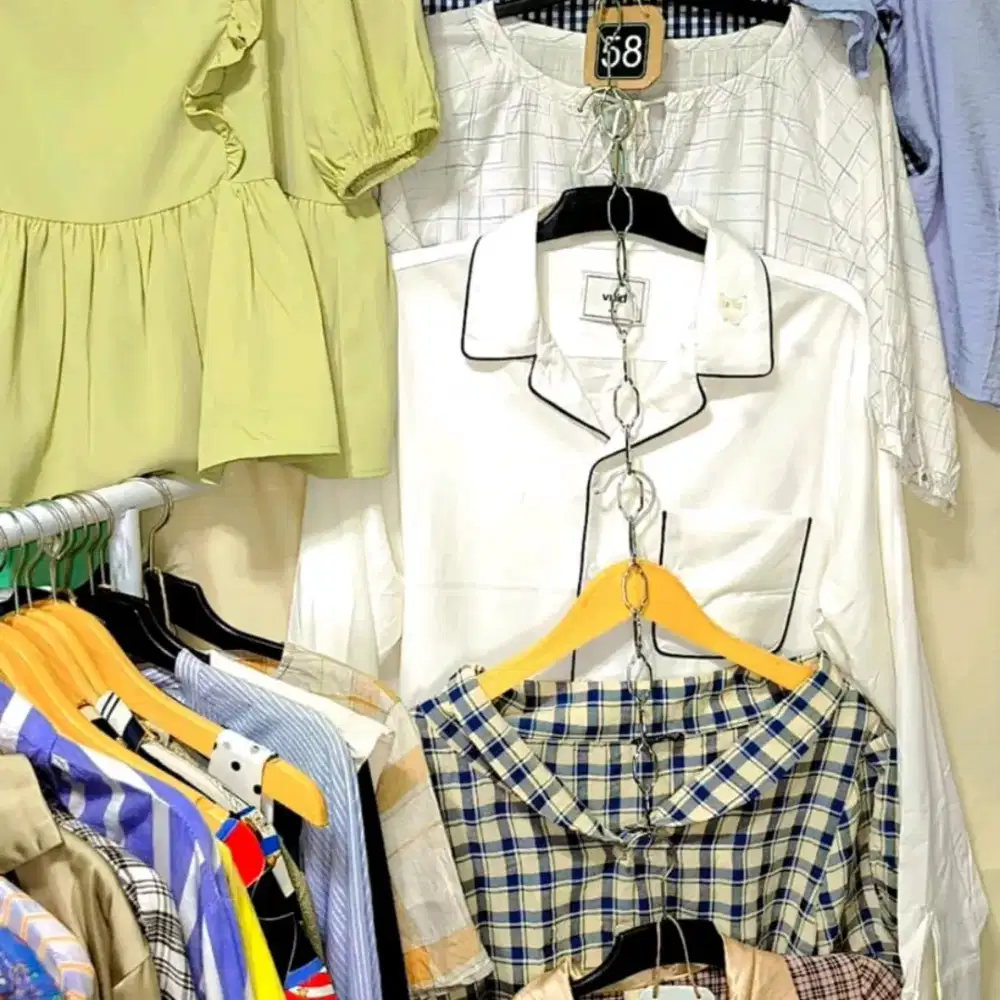 Paket usaha kemeja blouse,tunik,croptop,korean look. Grade A