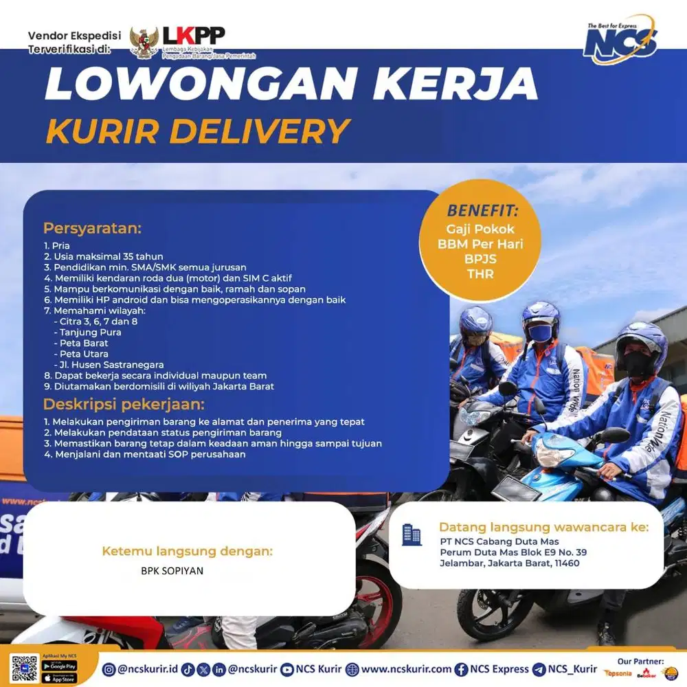 DIBUTUHKAN KURIR MOTOR