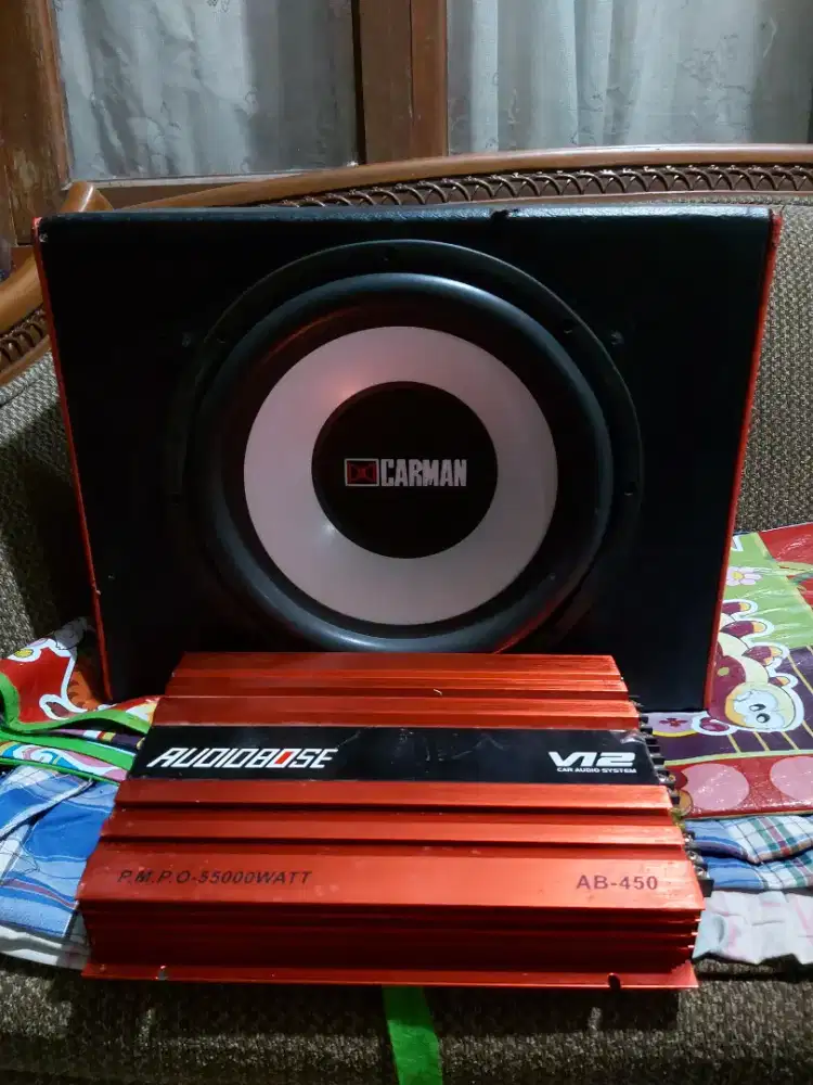 SOOBWOFER doble coil merk CARMAN + POWER merk AUDIOBOSE V12