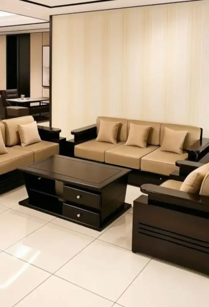 Kursi tamu minimalis sofa jati