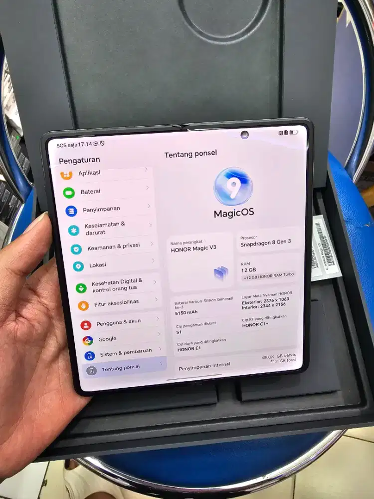Honor magic v3 12/512 like new garansi on sampe 2027