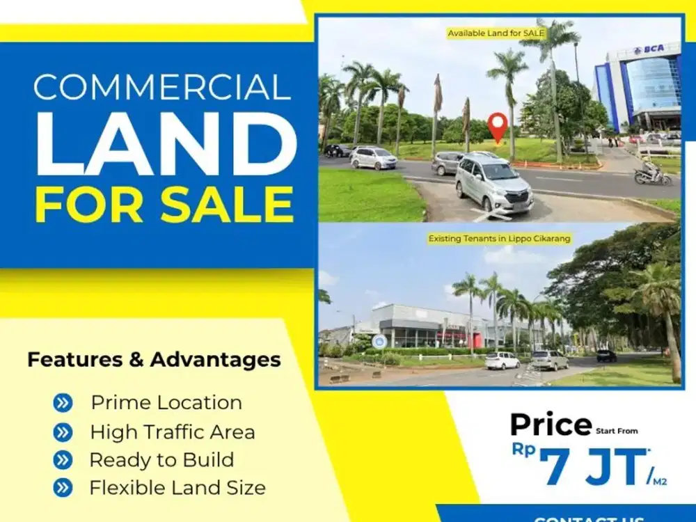 Tanah Komersial di Lippo Cikarang Bekasi - Lokasi Paling Bagus