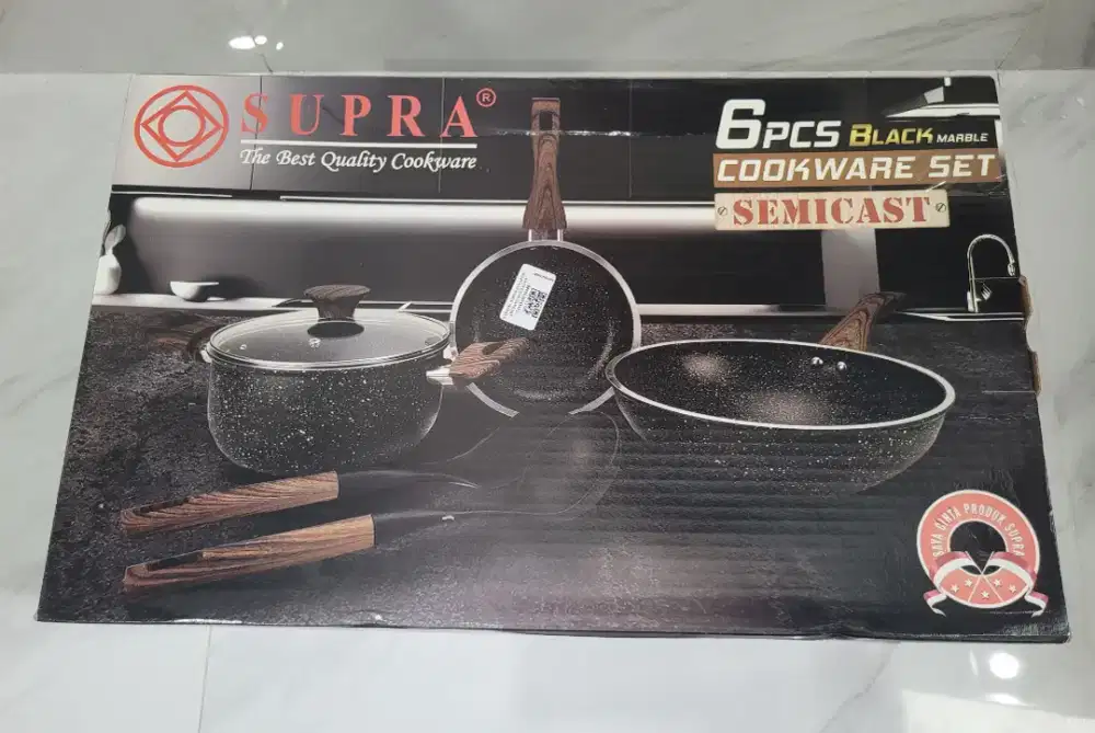 Panci Set Supra 9pcs Black Marble