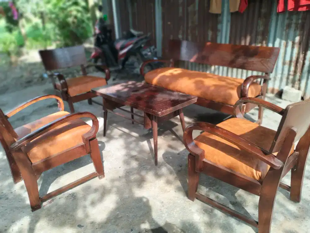 set kursi tamu jati tua antiik