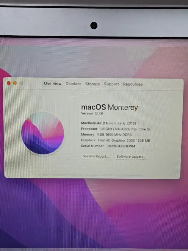 Macbook air 2015 11inch 4/128 second resmi