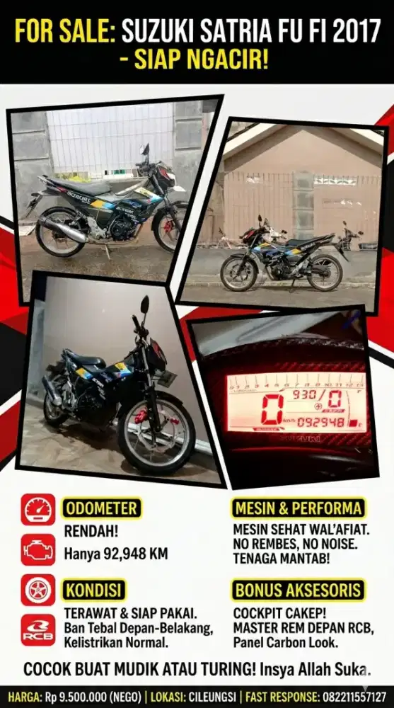 Suzuki Satria FU FI injeksi 2017 - Cileungsi