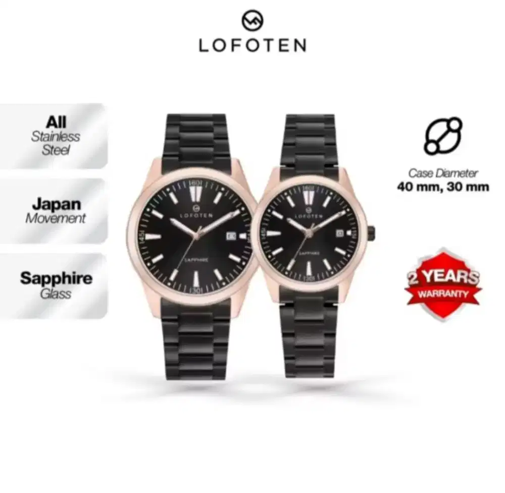 Lofoten F-8113M All Stainless Steel - Jam Tangan Analog Kaca Sapphire