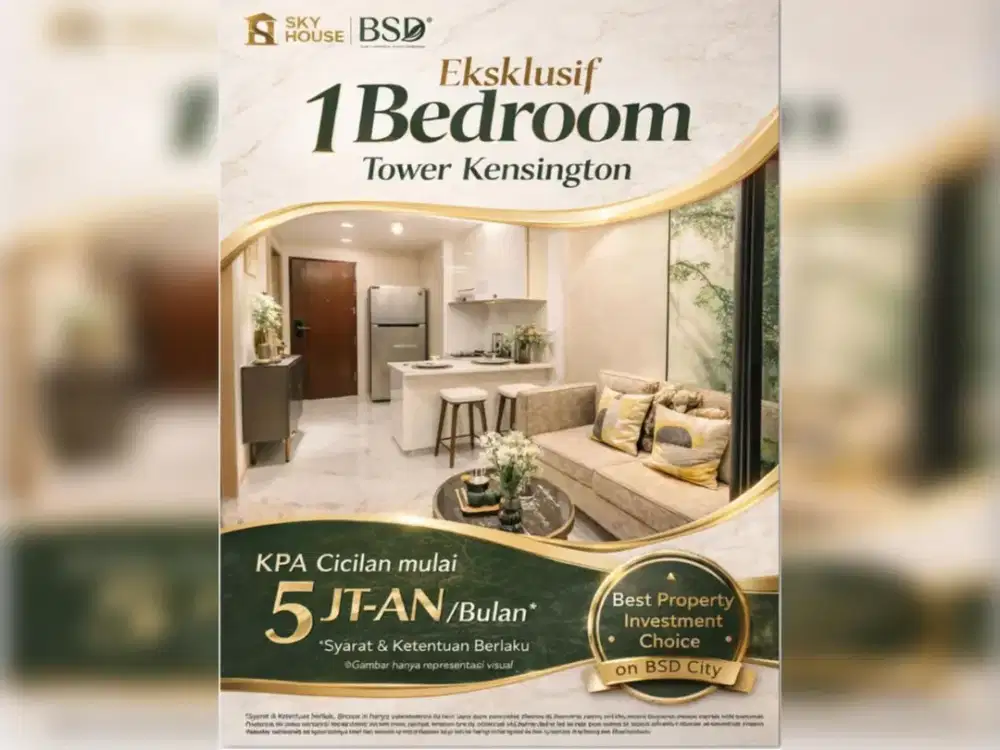 Apartemen Sky House BSD 1 Bedroom — Unit Ready Huni