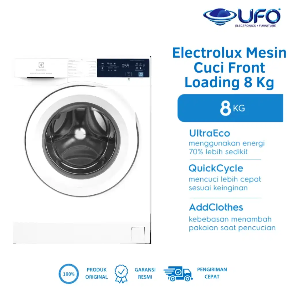 ELECTROLUX EWF8004E3WB Mesin Cuci Frond Loading 8kg Ultraeco 1000RPM