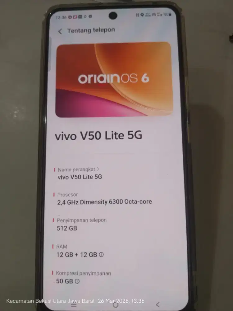 Vivo V50 lite 5G ram 12+12/512GB