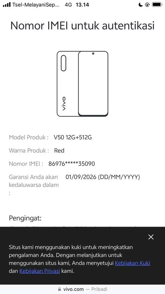 Vivo v50 5G ram 12+12/512 snap 7 gen 3