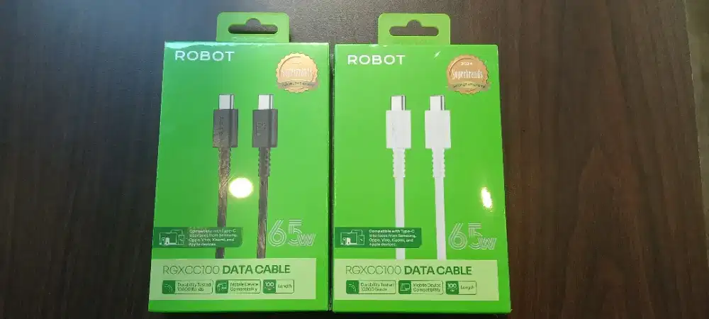 Robot RGXCC100 Kabel Data Chargerr USB Type C to Type C 3A 65W