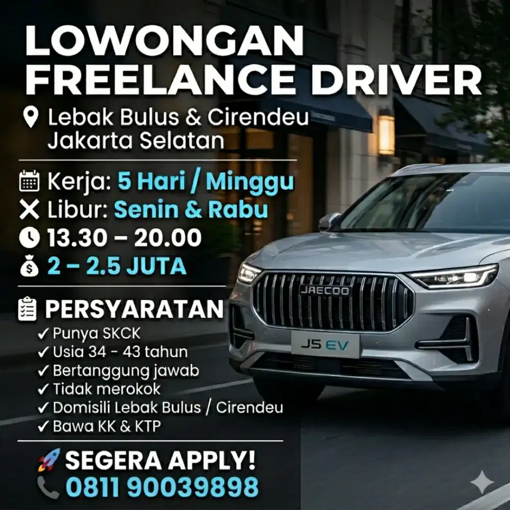 Supir freelence area cirendeu, lebak bulus sekitarnya