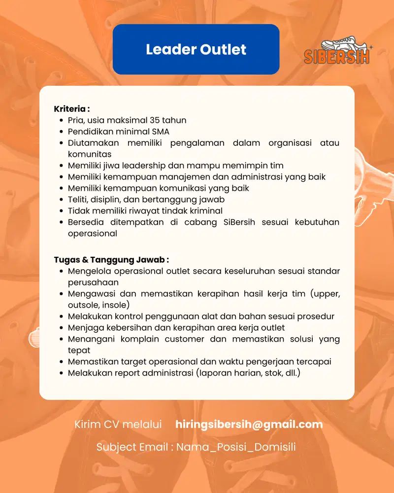 Open Recruitment - Leader Outlet
