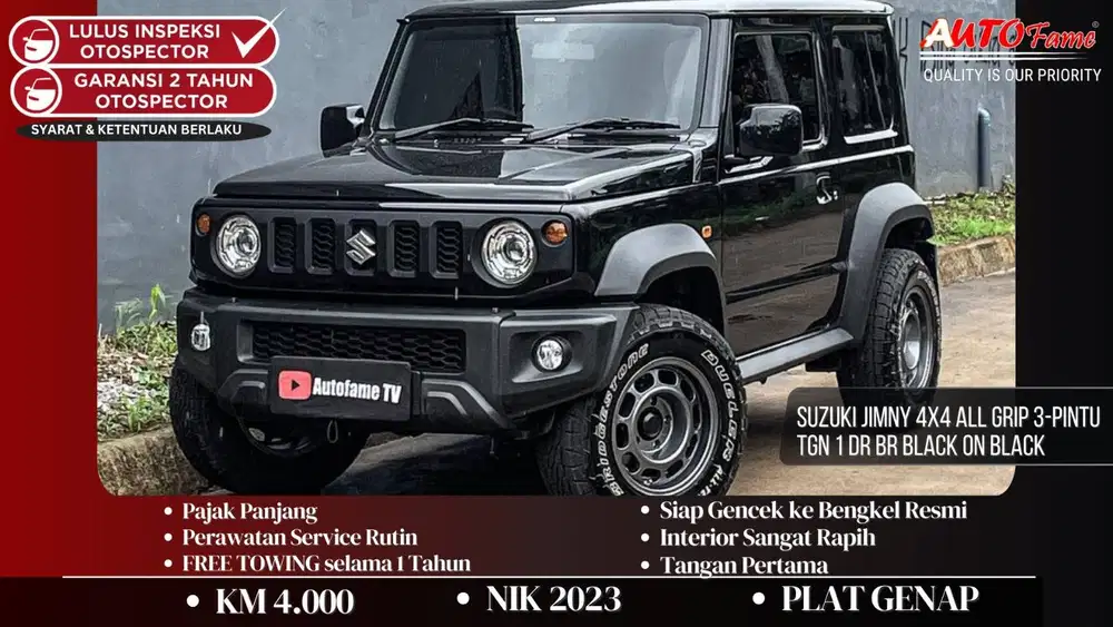 KM4RB Suzuki Jimny 4x4 All Grip 3-Pintu NIK 2025 Tgn 1 Dr Br Black On