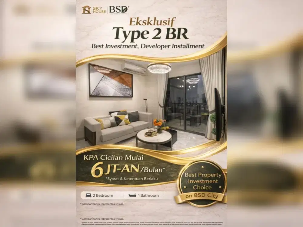 Apartemen Eksklusif 2BR di BSD City – Cicilan Mulai 6 Jutaan!