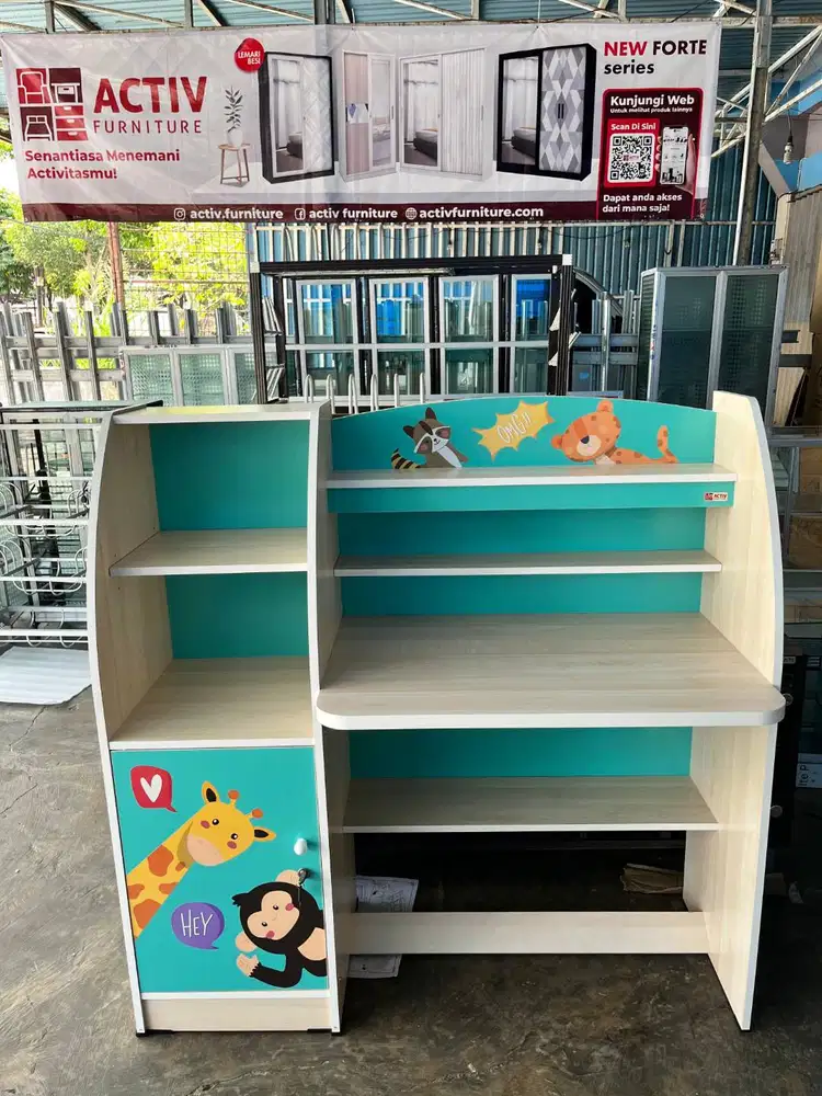 PROMO MEJA BELAJAR ANAK MOTIF KARTUN HEWAN MERK ACTIV SALE TERLARIS