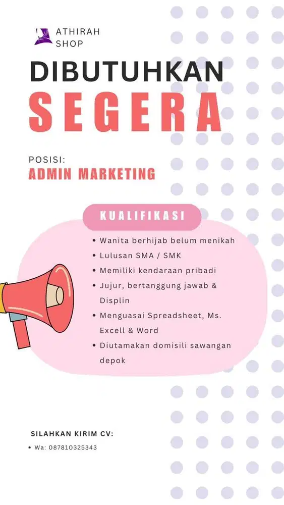 Loker admin marketing
