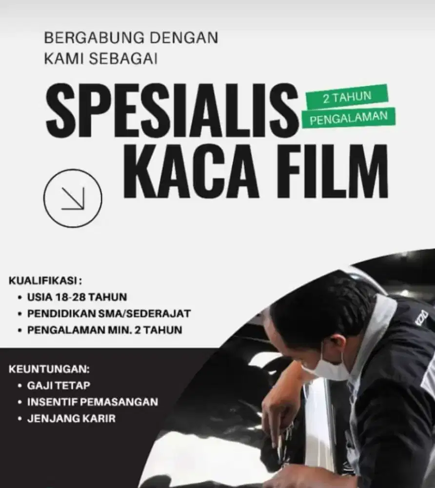 Cari teknisi kaca film, lokasi kami dkt mal gandaria city jkt selatan