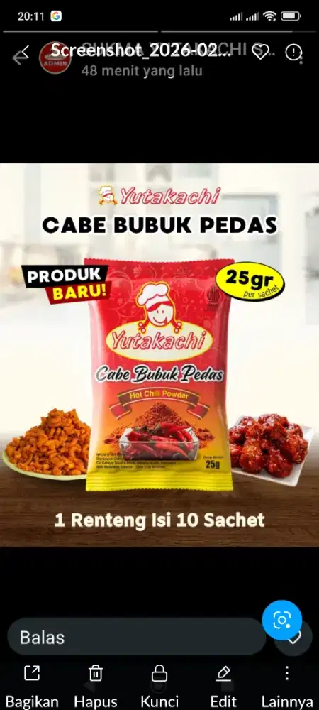 Cabe bubuk pedas 25 gram