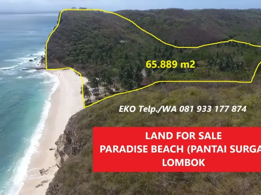 Dijual MURAH Tanah Tepi Pantai di Pantai Surga Lombok