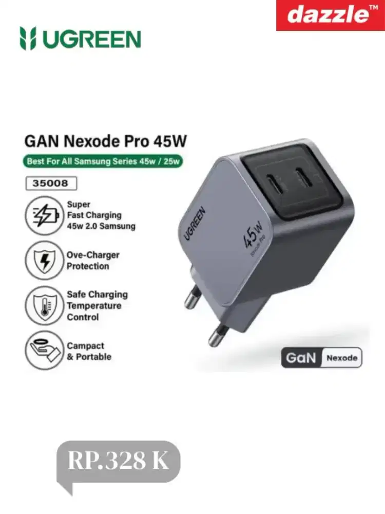 Adaptor 45W double port USB-C fast charging