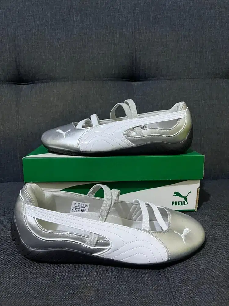 Sepatu Puma Speedcat Ballet Silver Metalic Original Women's
