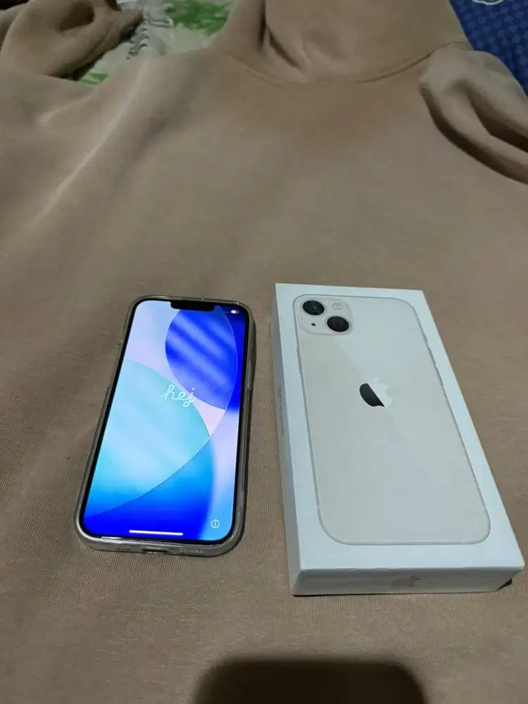 Jual iphone 13 128 warna putuh inter bh 92% ori mulus kardus om