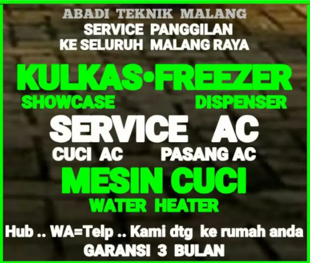 service kulkas ac(cuci ac-75)mesin cuci water heater servis panggilan
