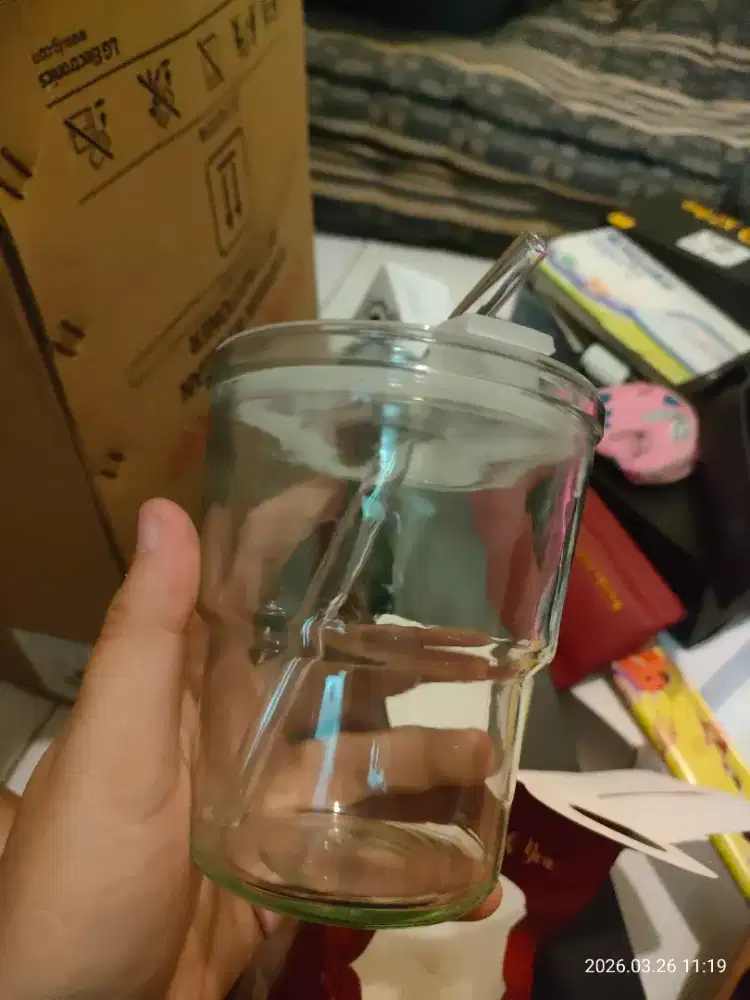 Tumbler estetik kaca tebal ex kado
