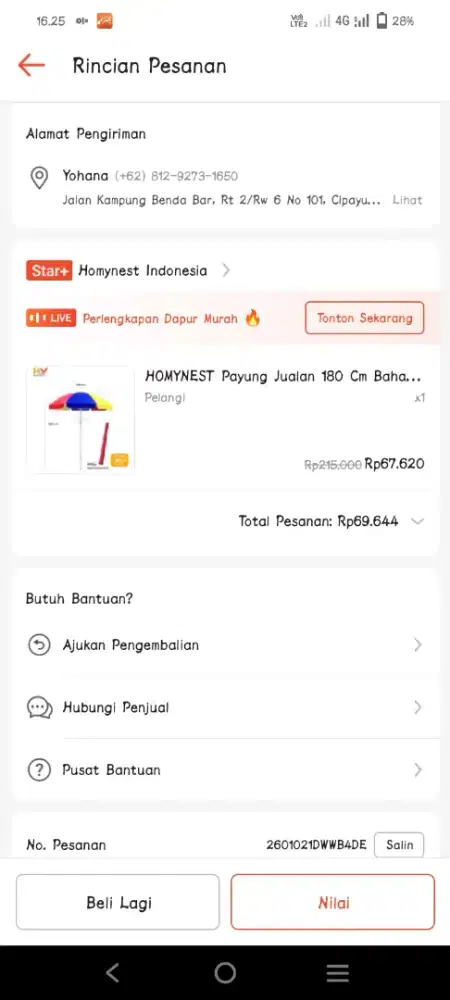 Dijual payung jualan 180cm