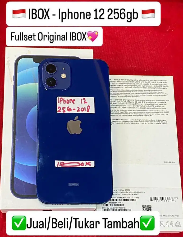 Iphone 12 256 Gb Blue Resmi Ibox Bisa cicilan