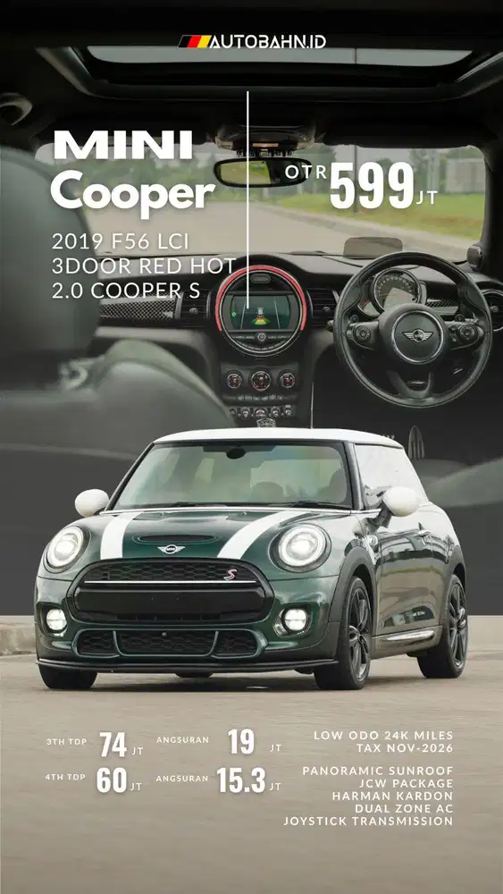 Mini Cooper 2.0 S 3 Doors Turbo LCI Red Hot Pack F56 2019 British