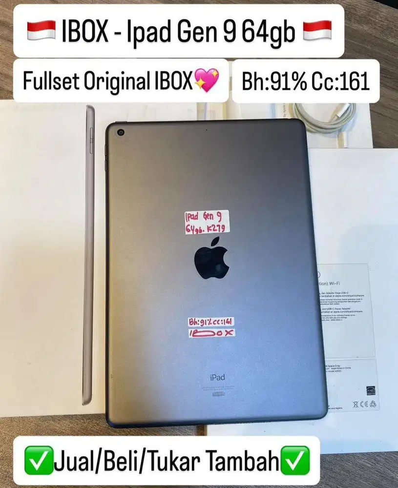 Ipad Gen 9 64 Gb Space Grey Resmi ibox Bisa cicilan