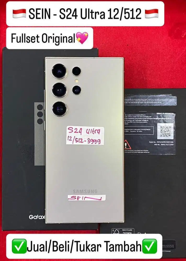 Samsung S24 Ultra 12/512 Gb Grey Titanium Resmi Sein Bisa cicilan
