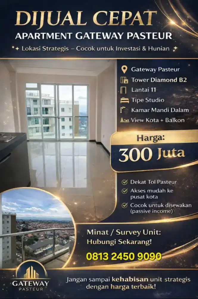Dijual Apartment Gateway Pasteur Type Studiio