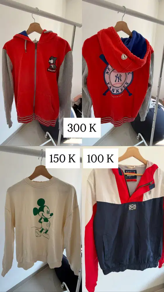 Preloved Hoodie Yankees | Crewneck Mickey | Anorak Skelly — Start 100K