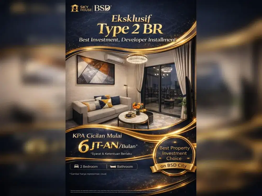 Apartemen 2BR Eksklusif BSD – Samping AEON Mall BSD | Cicilan 6 Jutaan/Bulan